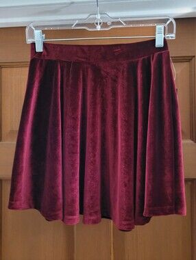 Spirit Halloween Burgundy Velvet Skirt